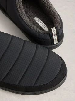 White Stuff Grey Nylon Puffer Mule^ Slippers|Slippers