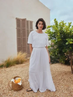 Next White Summer Maxi Skirt^Women Skirts