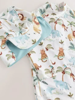 Clearance Next Sunsafe Swimsuit and Hat Set (3mths-7yrs) White