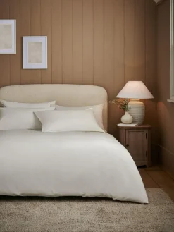 Next White Supersoft 100% Brushed Cotton Duvet Cover Plain and Pillowcase Set