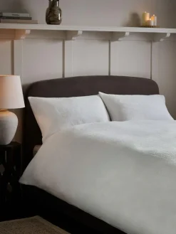 Outlet Next White Teddy Fleece Duvet Cover and Pillowcase Set