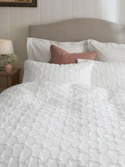 Next Textured Embossed Square Pattern Bedding Duvet Cover and Pillowcase Set^ Bedsets & Duvet Covers