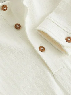 Hot Next White Textured Shirt Baby Bodysuit (0mths-3yrs)