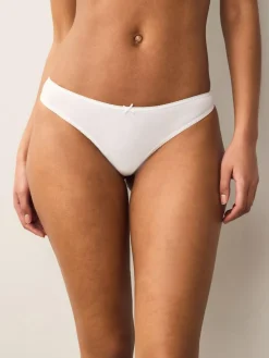 Next White Thong Cotton Rich Knickers 5 Pack