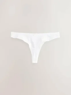 Next White Thong Cotton Rich Knickers 5 Pack
