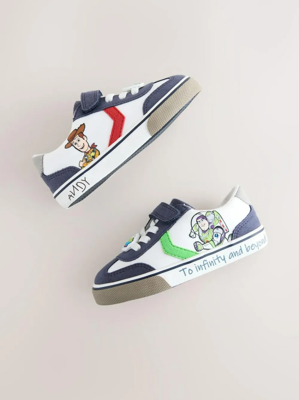Next White Toy Story Touch Fastening Elastic Lace Trainers