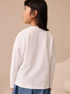 Next White Unicorn Print Long Sleeve Sequin Top (3-16yrs)^ Nightwear|T-Shirts