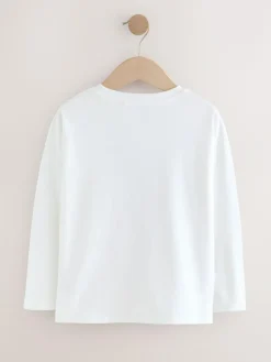 Next White Unicorn Print Long Sleeve Sequin Top (3-16yrs)^ Nightwear|T-Shirts