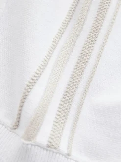Next 100% Cotton Knitted Zip Neck Polo Shirt (3mths-7yrs) White Vertical Stripe