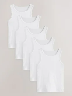 Sale Next Vests 5 Pack (1.5-16yrs) White