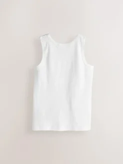 Next White Vests 5 Pack (1.5-16yrs)^BOY Tops|Newborn Clothing
