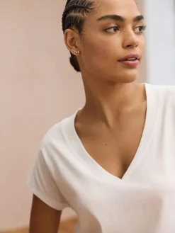 Next White V-Neck Cap Sleeve T-Shirt^Women Tops & T-Shirts