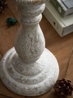 Next White Wash Pillar Candle Holder^ Candle Holders & Lanterns