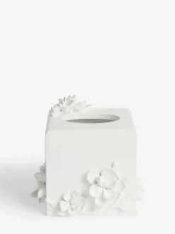 New Next White White Flower Tissue Box