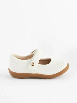 Outlet Next Wide Fit (G) First Walker Mary Jane Shoes White