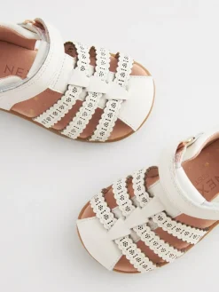 Best Next Wide Fit (G) First Walker Fisherman Shoes White