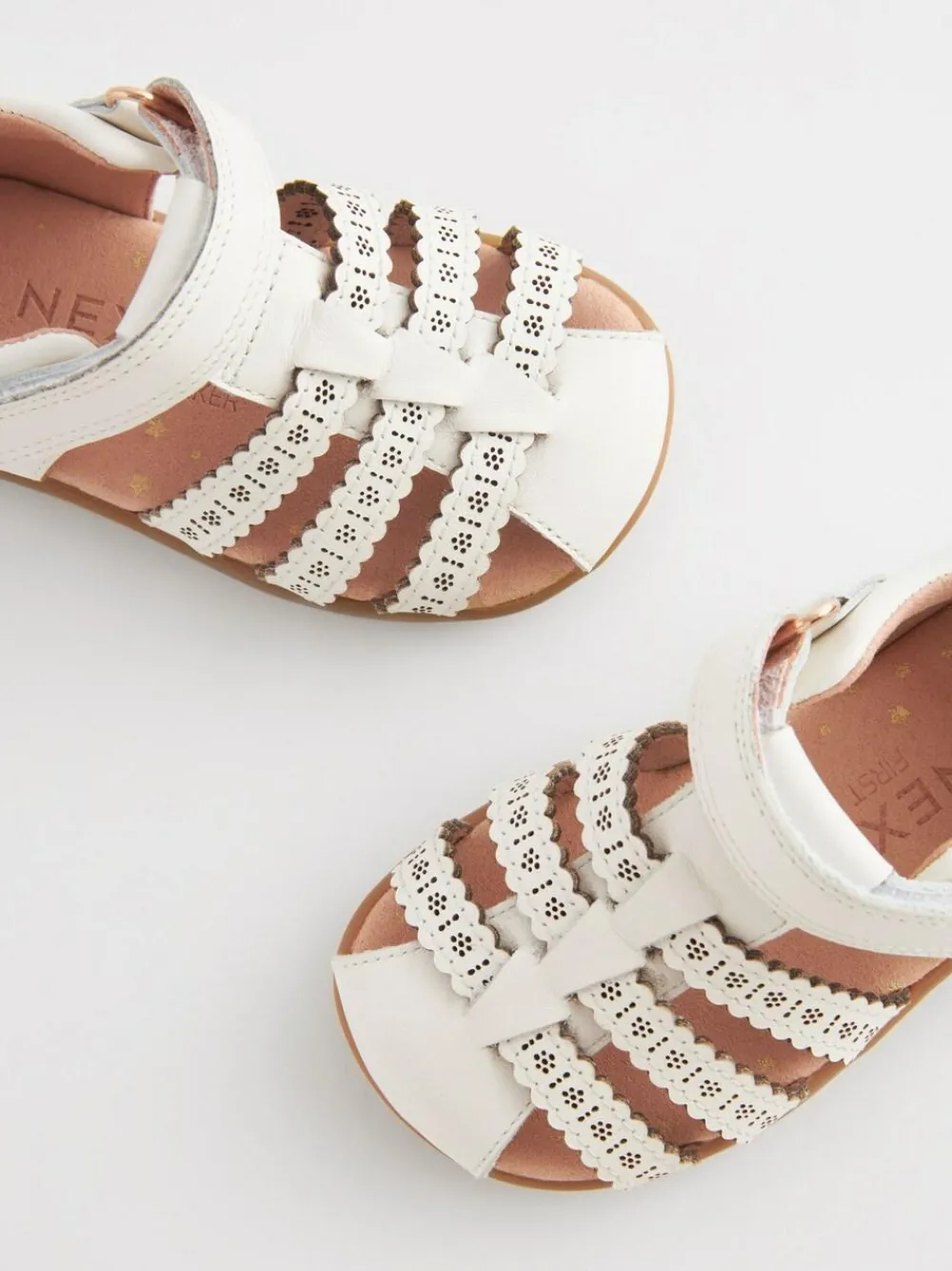 Best Next Wide Fit (G) First Walker Fisherman Shoes White