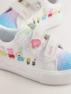 Next White Wide Fit (G) Peppa Pig Chunky Trainers with Touch Fastening^ Sneakers|Sneakers