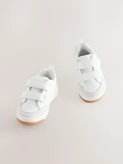 Best Next Wide Fit (G) Touch Fastening Two Strap Trainers White