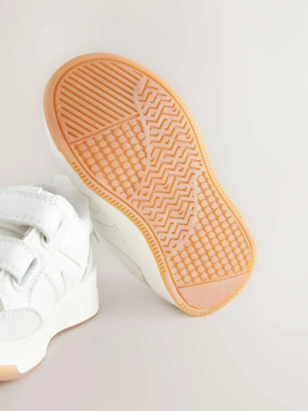 Best Next Wide Fit (G) Touch Fastening Two Strap Trainers White