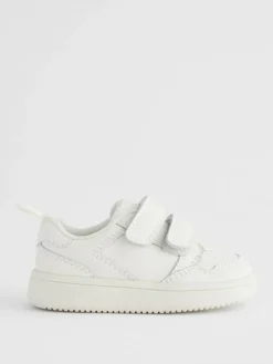 Clearance Next Wide Fit (G) Touch Fastening Leather First Walker Baby Shoes White