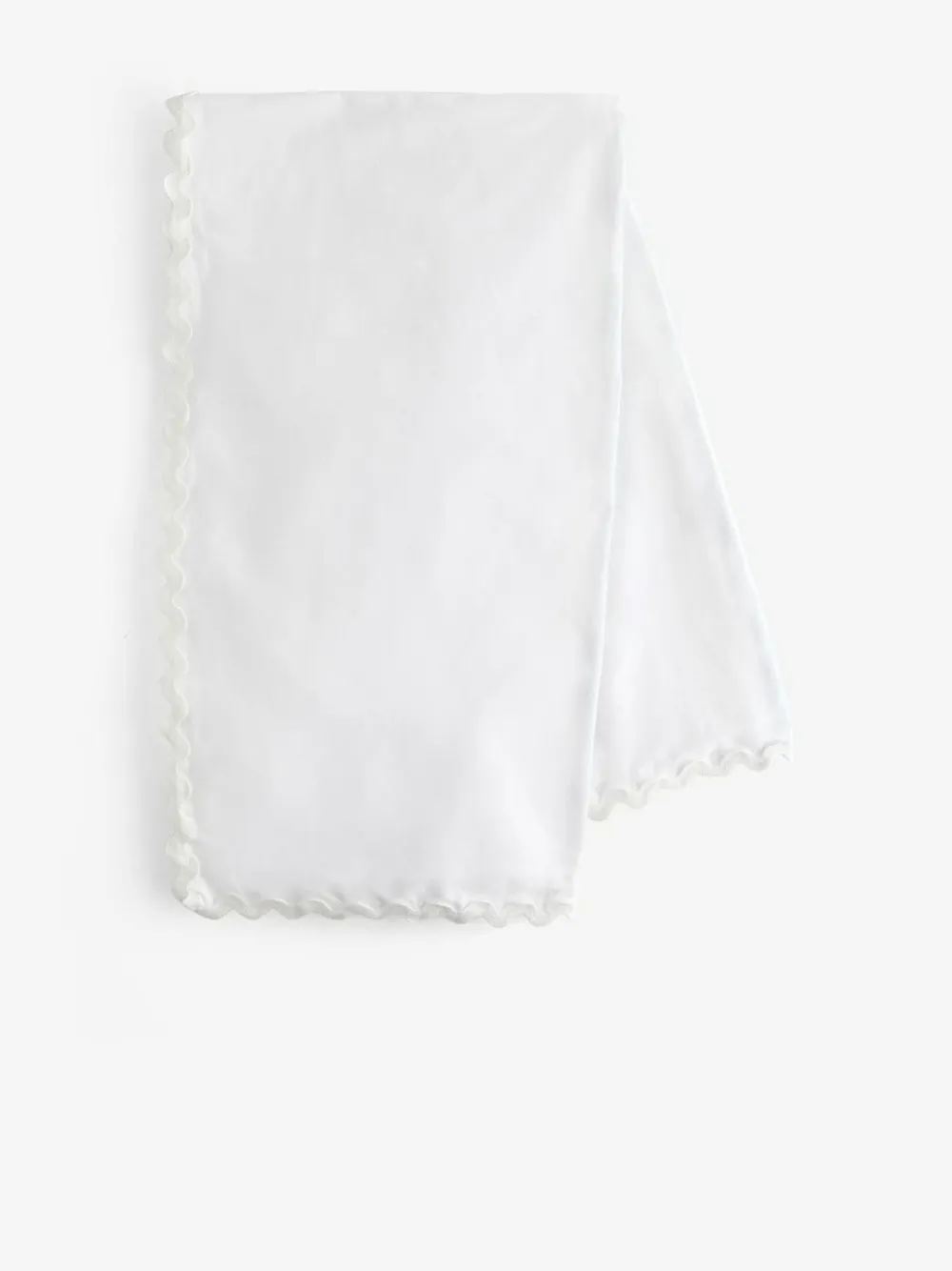 Hot Next White Wiggle Trim 100% Cotton Table Cloth