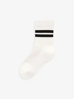 Next White/Black Checkerboard Cushioned Footbed Cotton Rich Ribbed Tipped Socks 5 Pack^BOY Socks