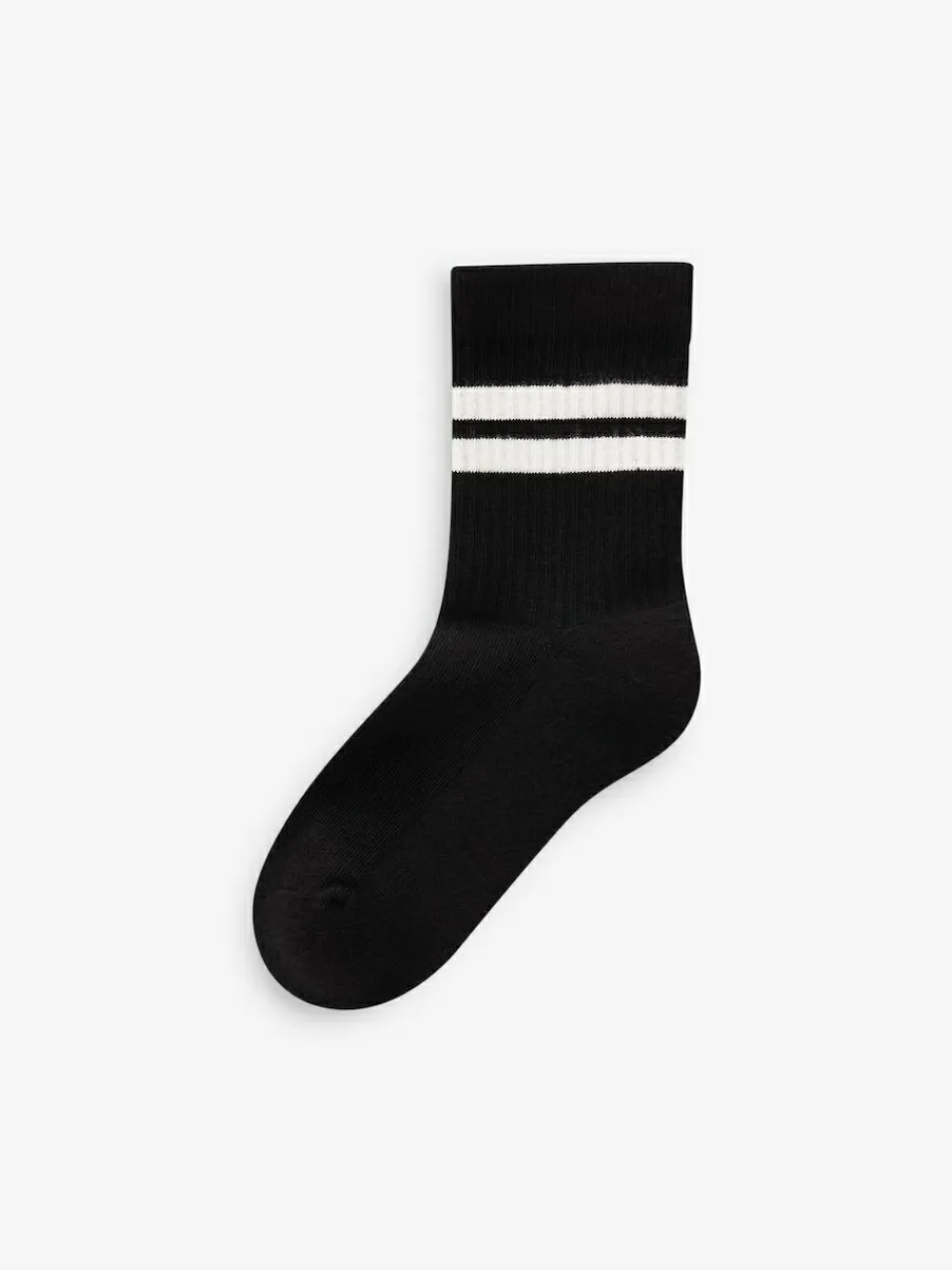 Next White/Black Checkerboard Cushioned Footbed Cotton Rich Ribbed Tipped Socks 5 Pack^BOY Socks