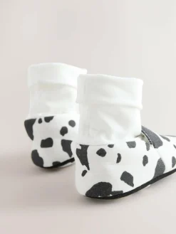 Discount Next White/Black Cow Print Baby Sock Top Boot Shoes (0-18mths)