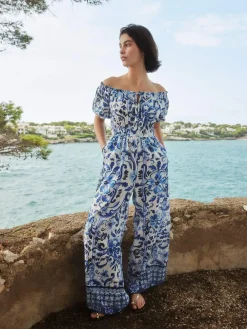 Outlet Next Off the Shoulder Jumpsuit White/Black