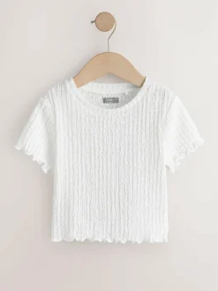 Hot Next White/Black Textured Tops 2 Pack (3-16yrs)