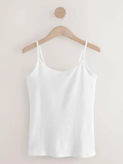 Next White/Black Thin Strap Vests 5 Pack^Women Nightwear|Tops & T-Shirts