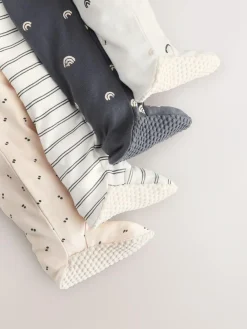 Outlet Next White/Black Two Way Zip Baby Sleepsuits 4 Pack (0mths-2yrs)