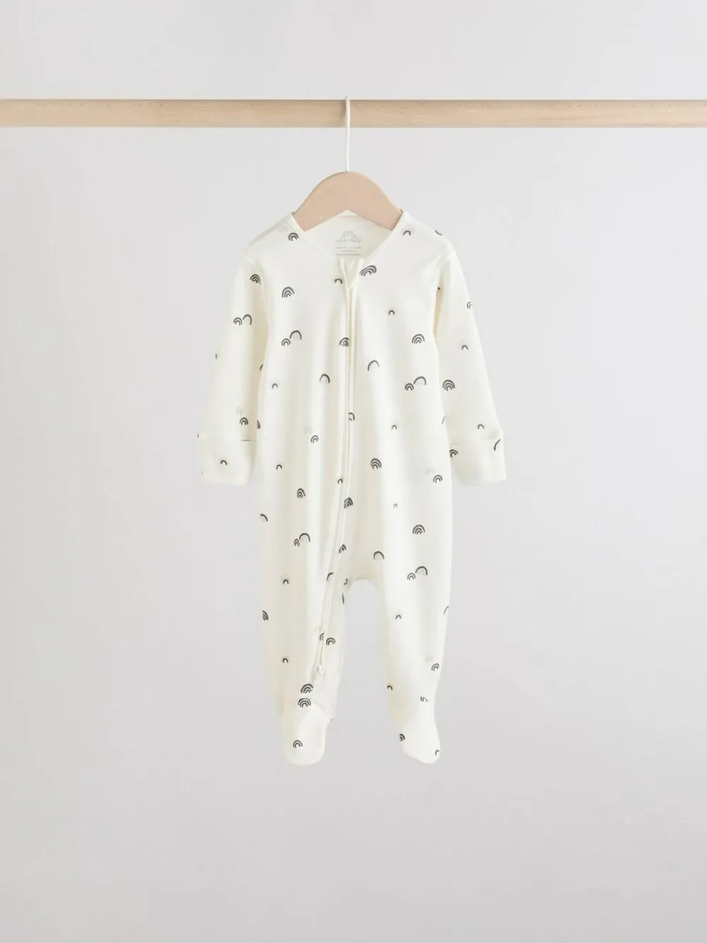 Outlet Next White/Black Two Way Zip Baby Sleepsuits 4 Pack (0mths-2yrs)