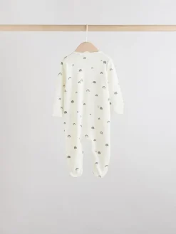 Outlet Next White/Black Two Way Zip Baby Sleepsuits 4 Pack (0mths-2yrs)