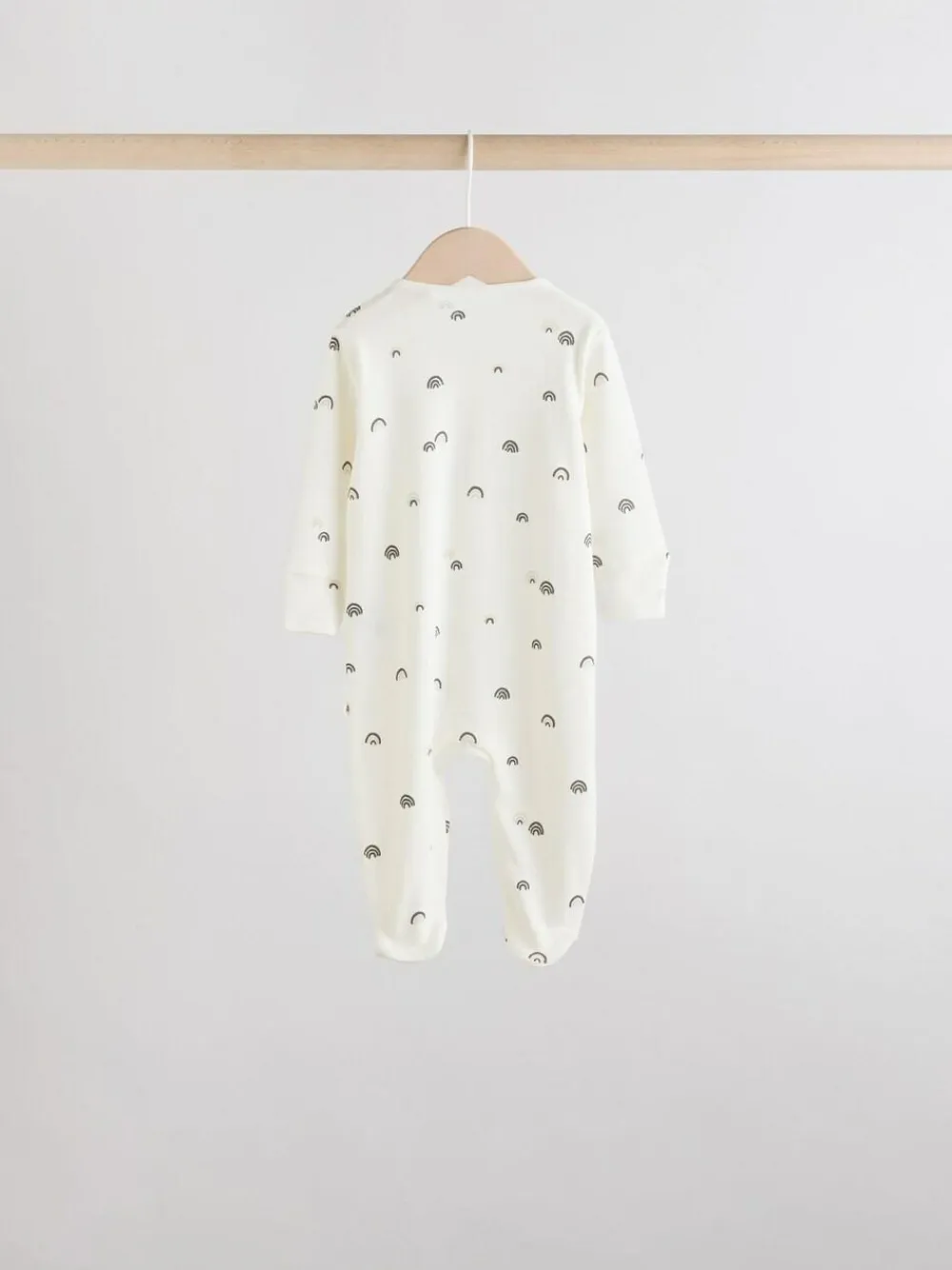 Outlet Next White/Black Two Way Zip Baby Sleepsuits 4 Pack (0mths-2yrs)