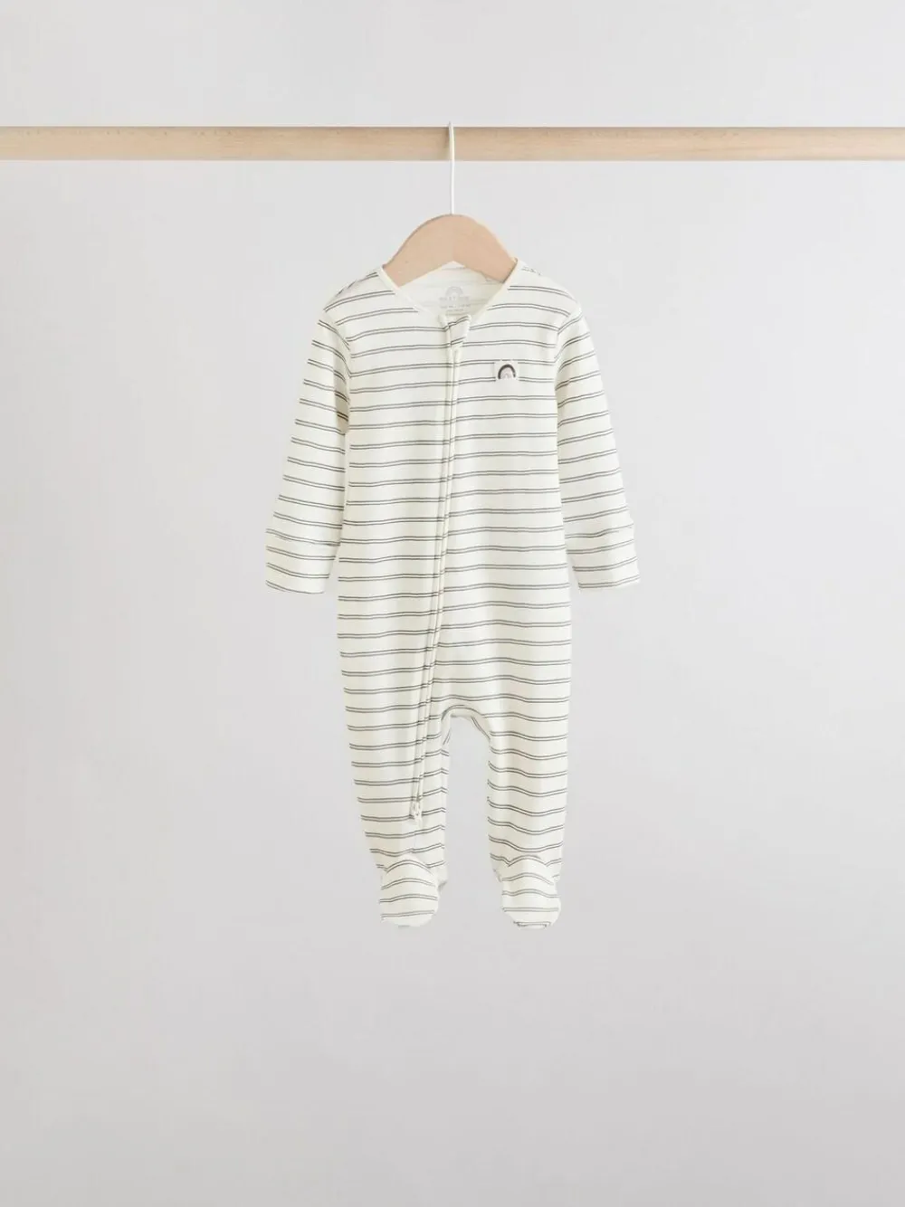 Outlet Next White/Black Two Way Zip Baby Sleepsuits 4 Pack (0mths-2yrs)