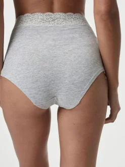 Next White/Black/Grey Full Brief Cotton Lace Knickers 4 Pack^Women Panties