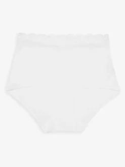 Next White/Black/Grey Full Brief Cotton Lace Knickers 4 Pack^Women Panties