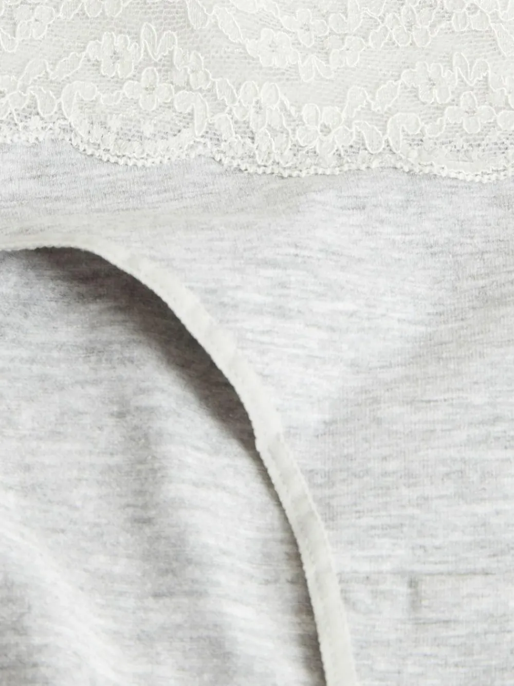 Next White/Black/Grey High Leg Cotton Lace Knickers 4 Pack^Women Panties