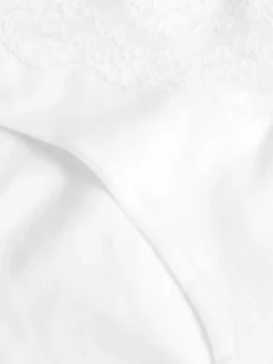 Next White/Black/Grey High Leg Cotton Lace Knickers 4 Pack^Women Panties