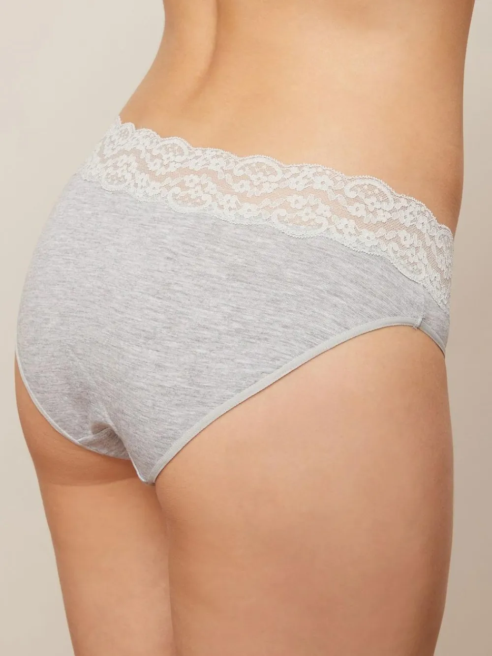 Next White/Black/Grey High Leg Cotton Lace Knickers 4 Pack^Women Panties