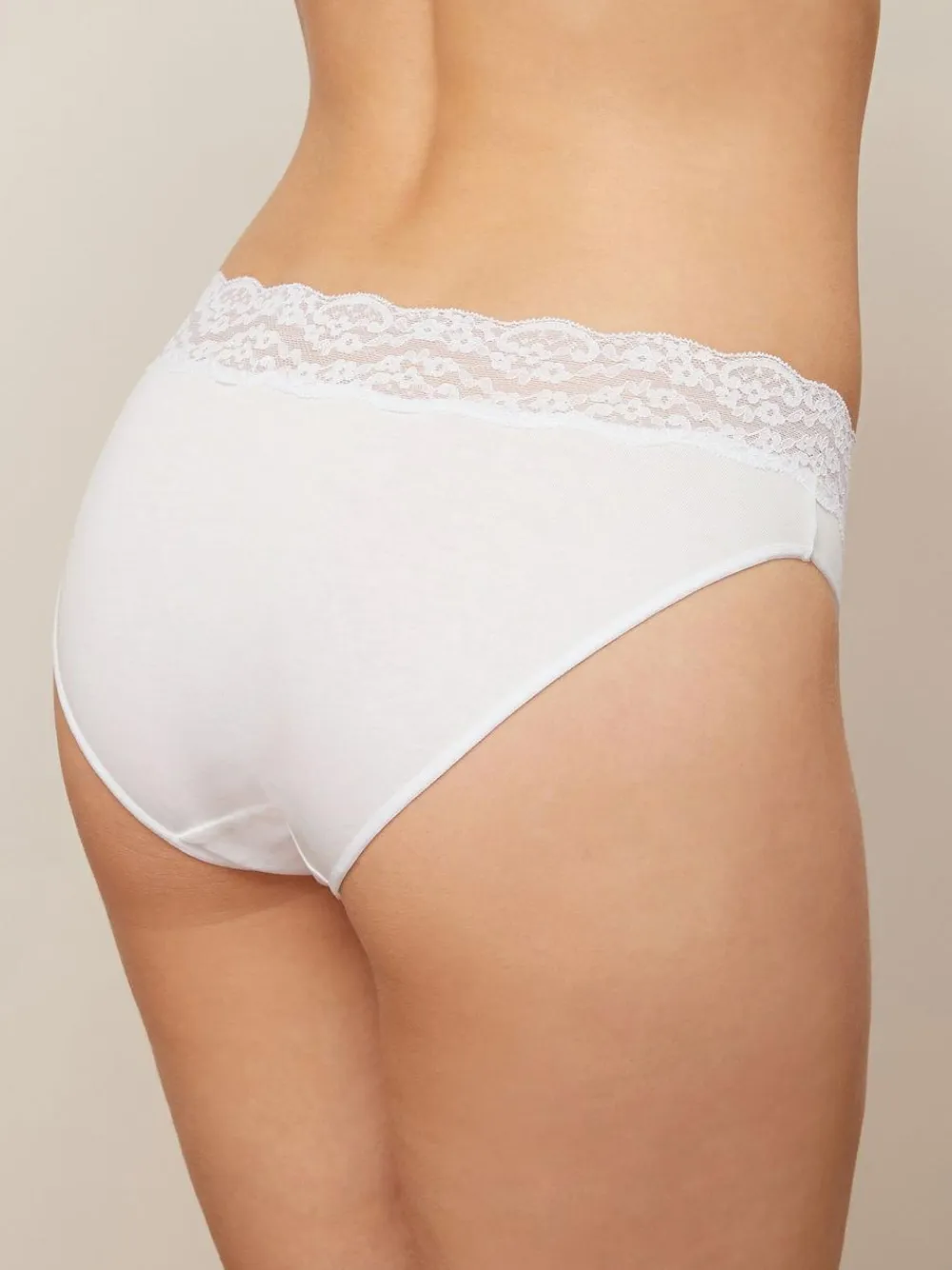 Next White/Black/Grey High Leg Cotton Lace Knickers 4 Pack^Women Panties