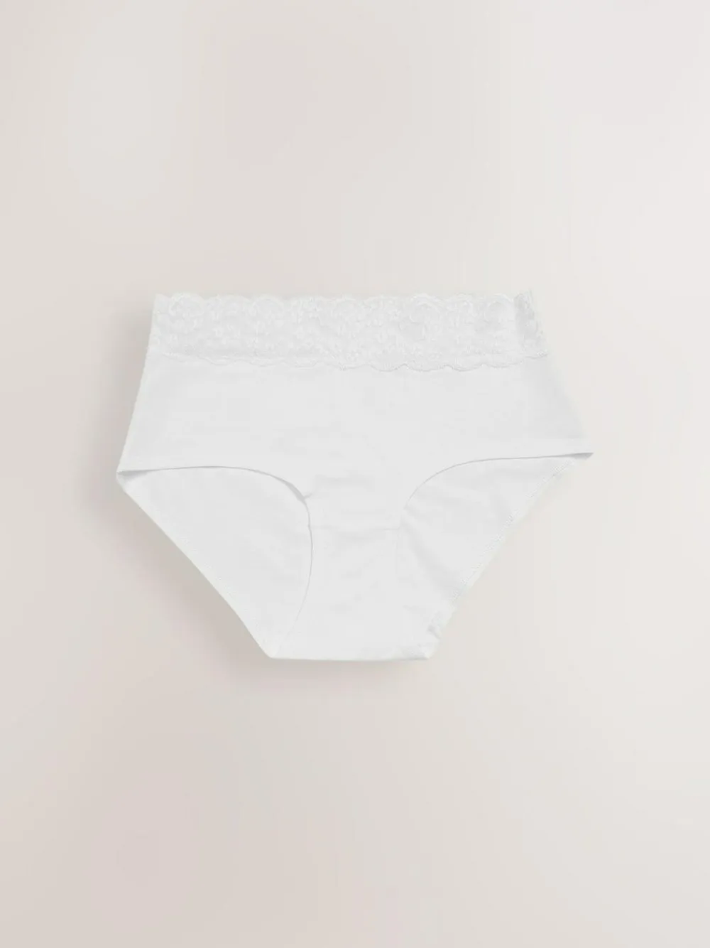 Best Next Midi Cotton Lace Knickers 4 Pack White/Black/Grey