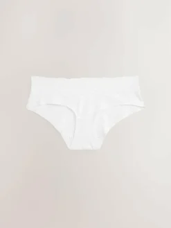 Hot Next White/Black/Grey Short Cotton Lace Knickers 4 Pack
