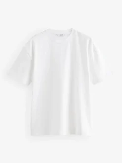 Next White/Black/Navy Relaxed Fit Heavyweight T-Shirts 3 Pack^ Tops & T-Shirts