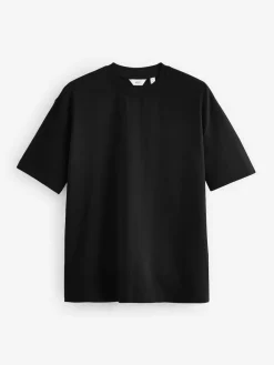 Next White/Black/Navy Relaxed Fit Heavyweight T-Shirts 3 Pack^ Tops & T-Shirts