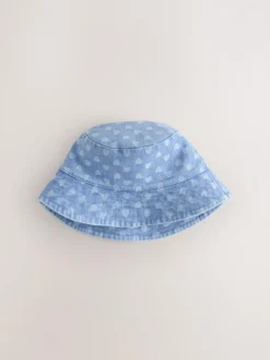 Best Next White/Blue Baby Bucket Hats 2 Pack (0mths-2yrs)