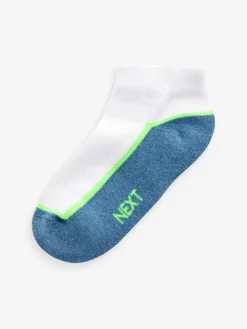 Next White/Blue Cushioned Footbed Trainer Socks 7 Pack^BOY Socks & Tights|Socks & Tights