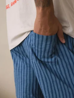 Hot Next Graphic Short Sleeve Jersey Pyjamas Set White/Blue